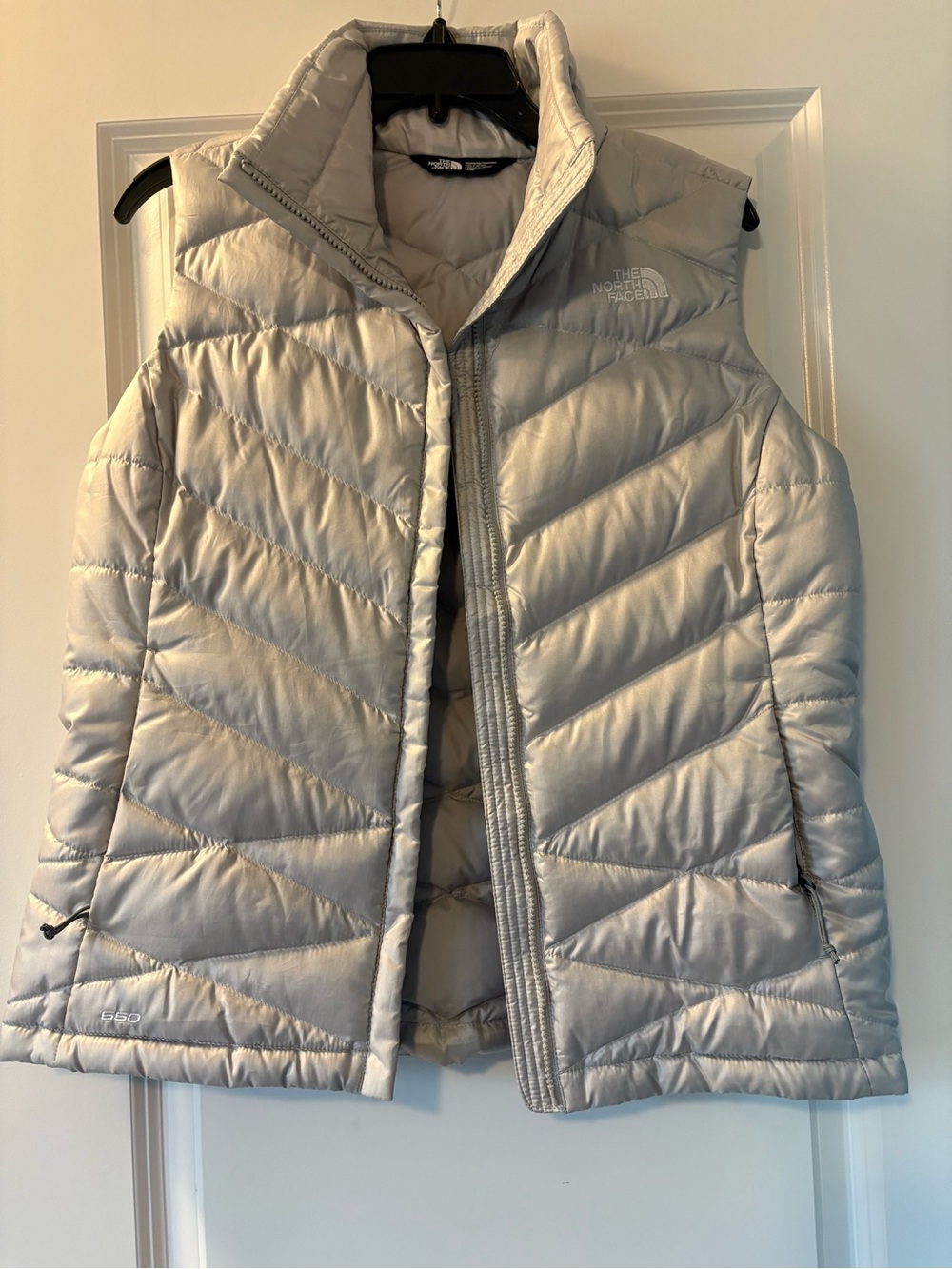 The North Face women's silver quilted down vest